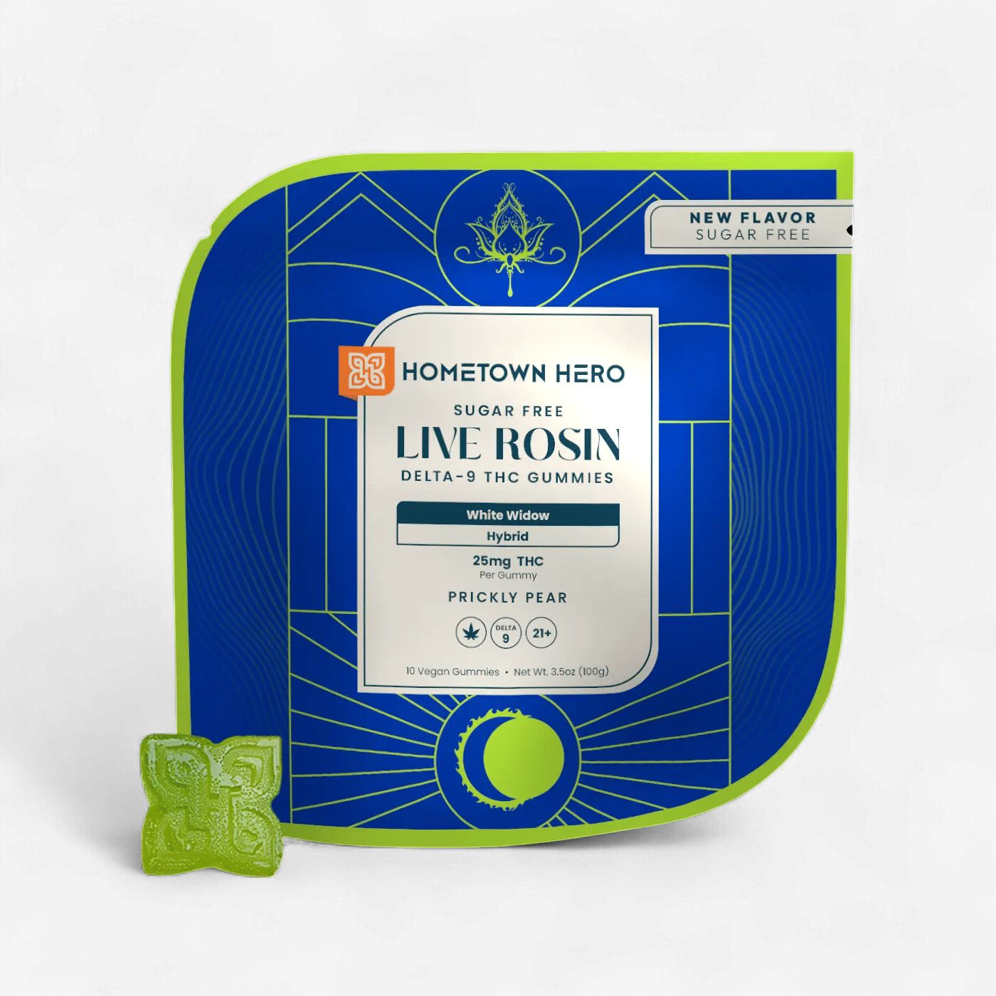 Sugar Free Prickly Pear Hybrid White Widow 25mg D9 Live Rosin