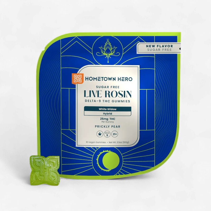 Sugar Free Prickly Pear Hybrid White Widow 25mg D9 Live Rosin