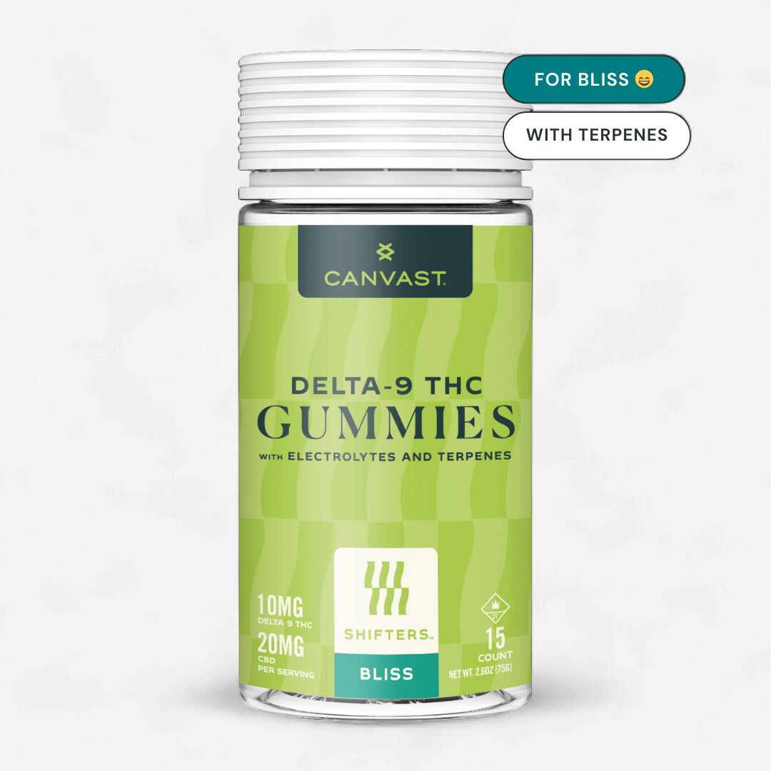 Shifters Bliss 10mg D9 &amp; 20mg CBD Gummies with Electrolytes &amp; Terpenes
