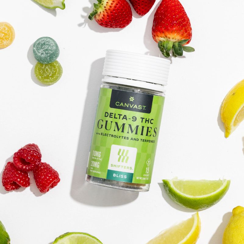 Shifters Bliss 10mg D9 &amp; 20mg CBD Gummies with Electrolytes &amp; Terpenes