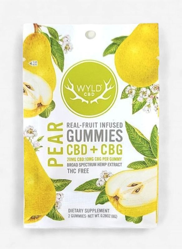 Sample 2ct. Pear 20mg CBD &amp; 10mg CBG Broad Spectrum Gummies