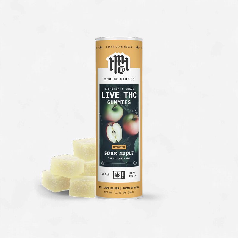Live Resin Sour Apple D9 Hybrid Gummies