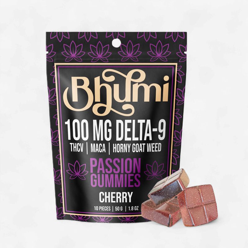 Passion 10mg D9 &amp; 10mg THCV Cherry Gummies with Maca &amp; Horny Goat Weed