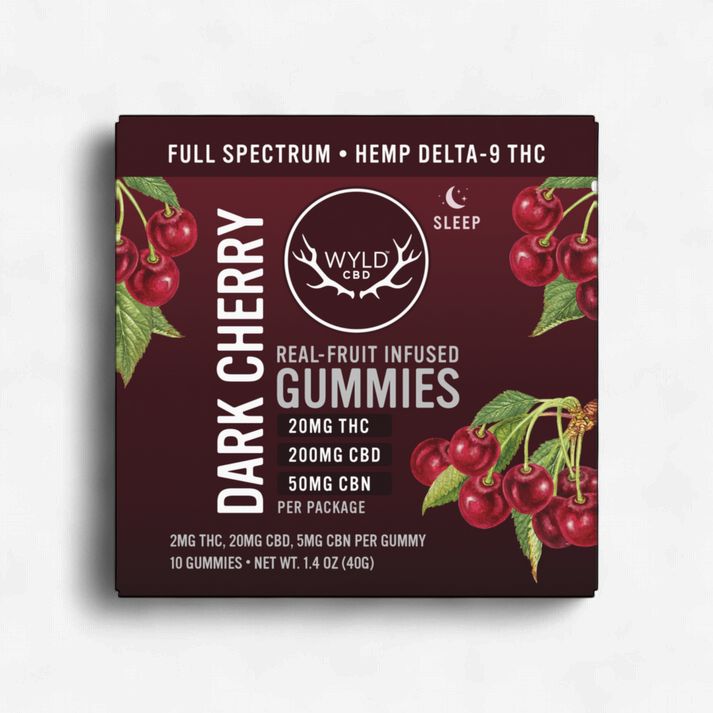 Dark Cherry Sleep 2mg D9, 20mg CBD, 5mg CBN Low Dose Gummies