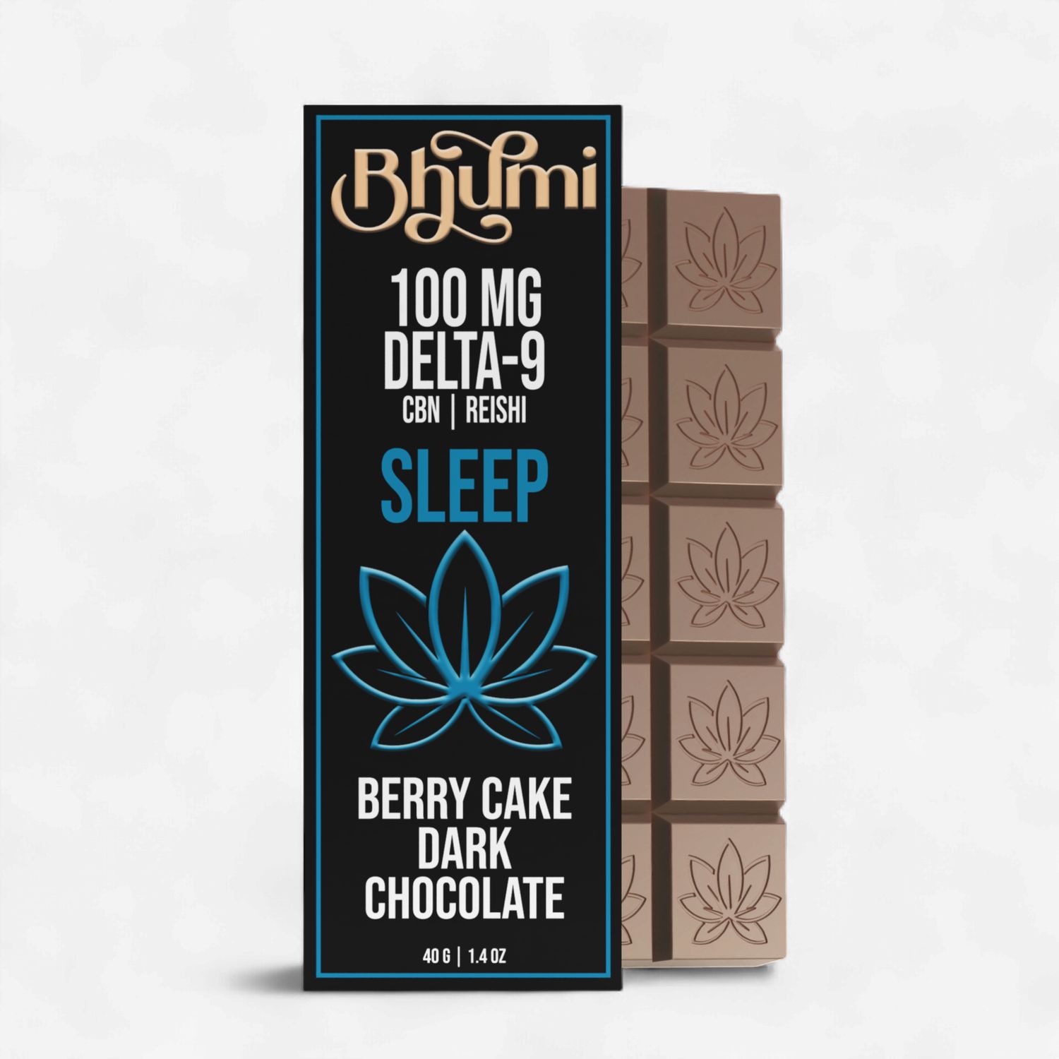 Berry Cake D9, CBN, &amp; Reishi Dark Chocolate Bar