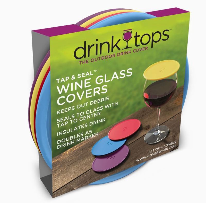 Solid Wine Glass Covers - 4/PK