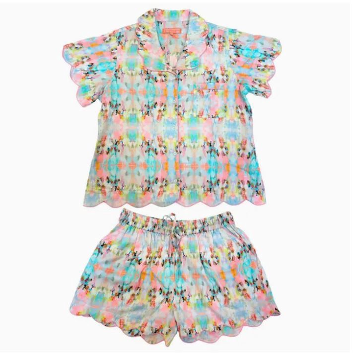Brooks Avenue Scalloped Short Pajama Set