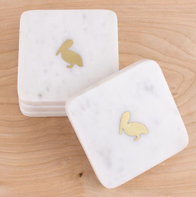 Pelican Marble Coasters
