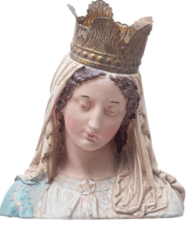 Hand-Painted Magnesia Virgin Mary Bust
