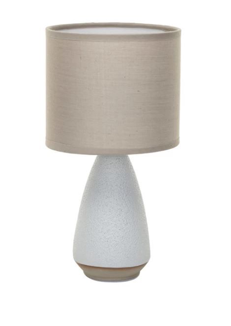 Coarse Stoneware Table Lamp w/ Linen Shade