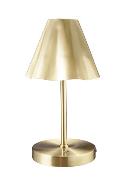 Metal LED Table Lamp with Ruffled Shade &amp; Touch Sensor