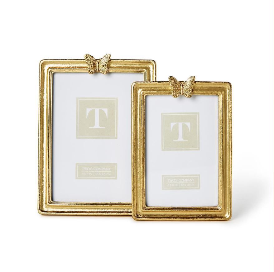 5x7 Golden Butterfly Gold Leaf Finish Photo Frame
