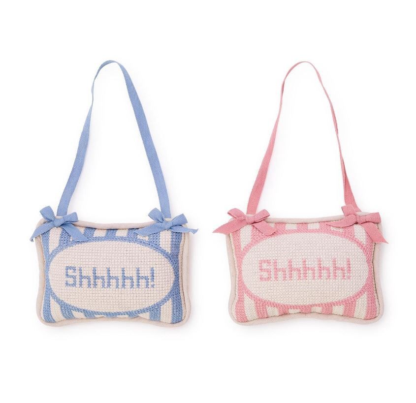 Shhhhh! Embroidered Pillow Door Hanger