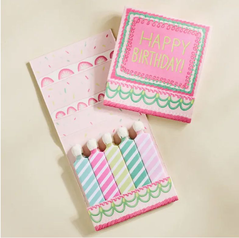 Happy Birthday Vintage Cake Printed 10 Stem Matchbooks