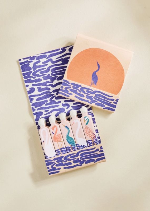 Tropical Sunset Birds Printed Matchbook