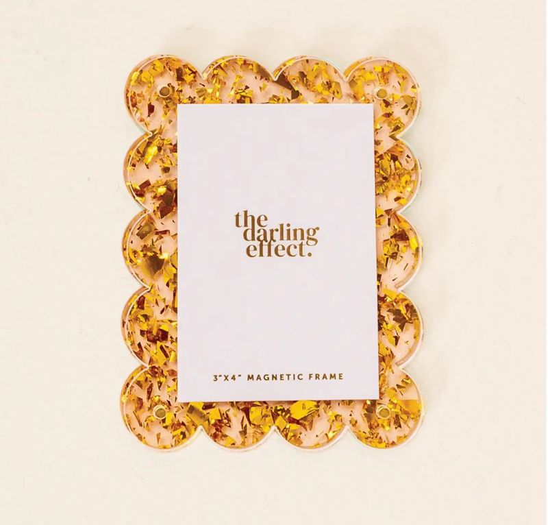 Mini Acrylic Picture Frame Magnet-Confetti Gold