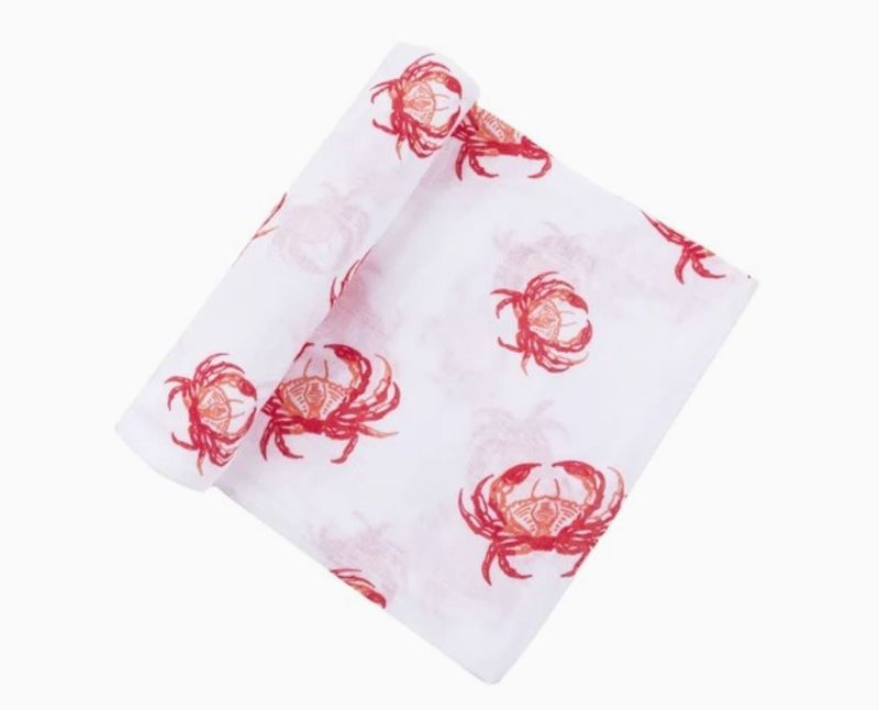 Pink Crab Swaddle Blanket