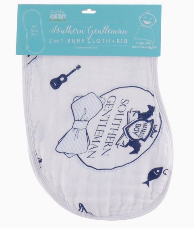Southern Gent Burp and Bib Combo