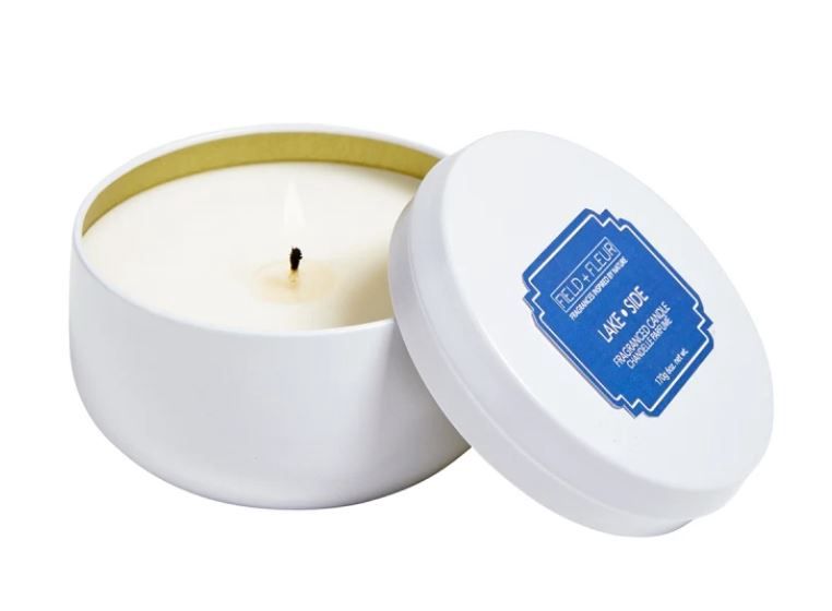 Lake Side Candle in White Tin