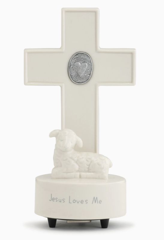 Jesus Loves Me Medallion Musical Cross