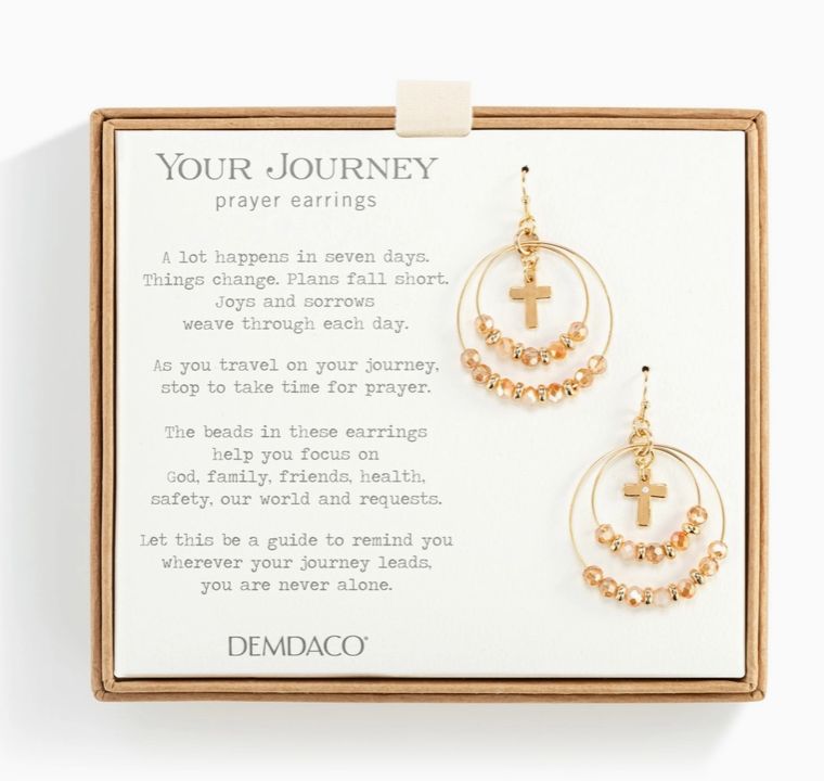 Beaded Prayer Earrings - Champagne