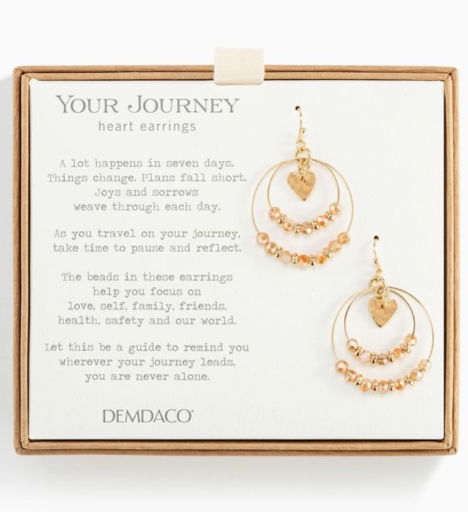 Beaded Love Earrings - Champagne