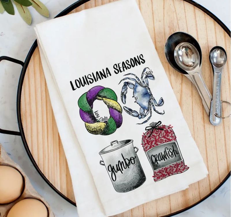 Louisiana Seasons {Crab} Kitchen Towel
