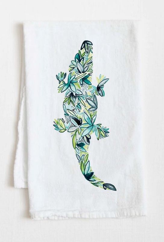 Alligator Flour Sack Tea Towel