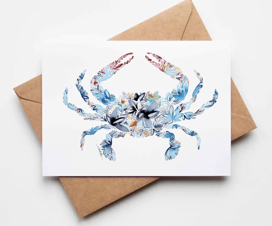 Blue Crab Single Notecard