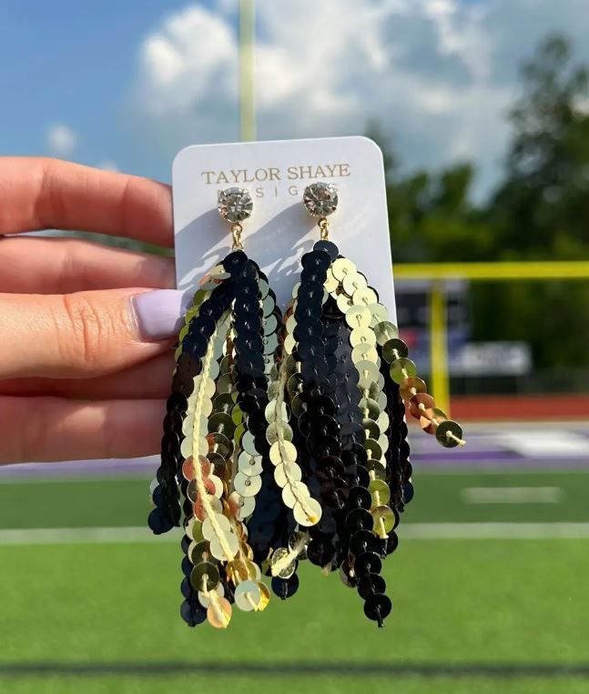 Black/Gold Sequin Tassels