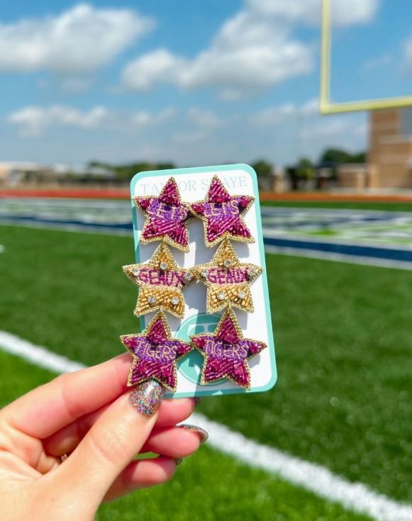 LSU Let&#39;s Geaux Tiger Triple Stars