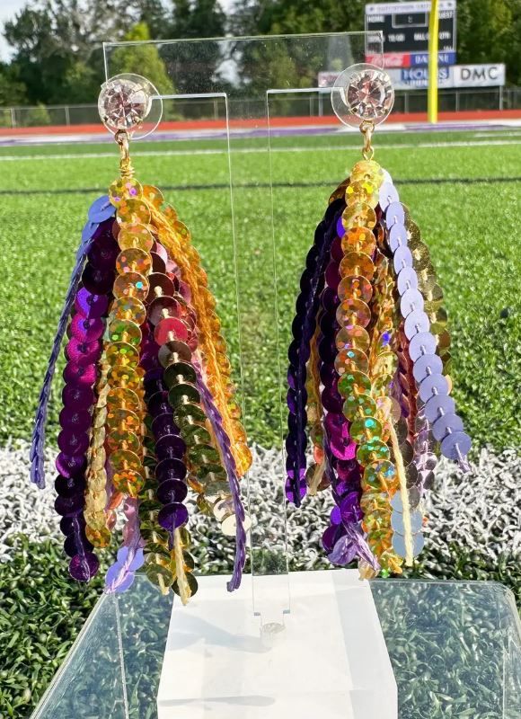 Purple/Gold Sequin Tassels