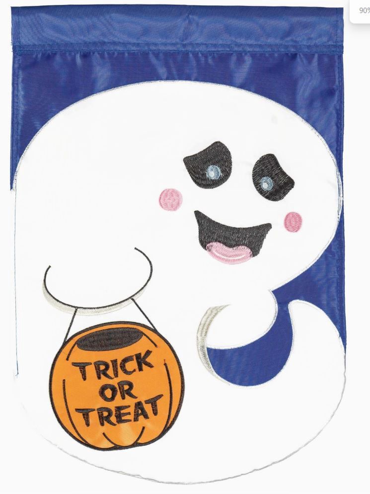 Ghost Trick or Treat Flag Poly Garden