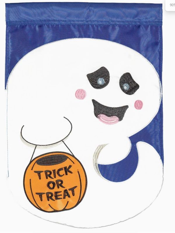 Ghost Trick or Treat Flag Poly Garden