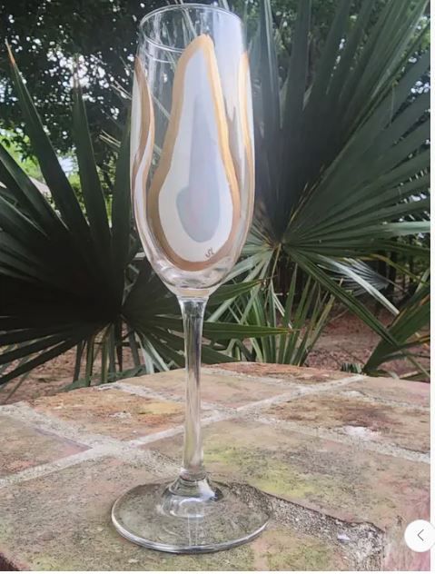 Oyster Confetti Champagne Glasses