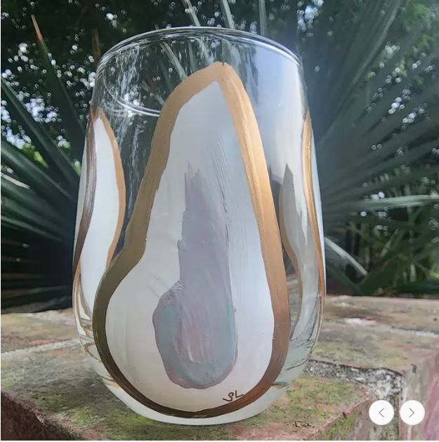 Stemless Oyster Confetti Glasses