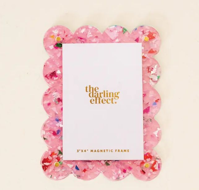 Mini Acrylic Picture Frame Magnet-Confetti Pink