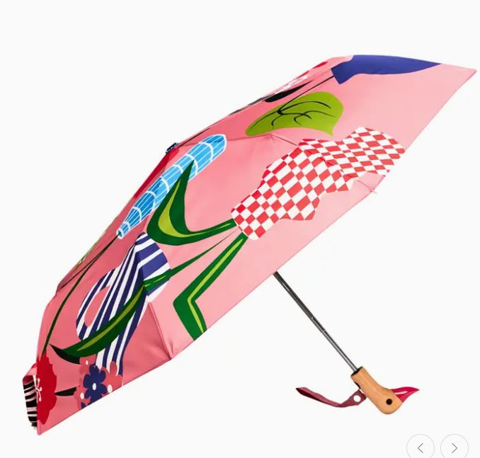 Vases Pattern Compact Eco-Friendly Duckhead Umbrella