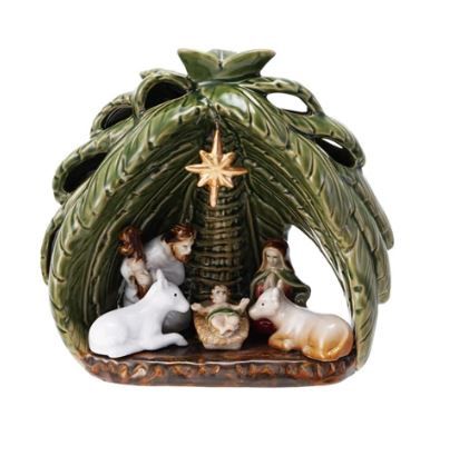 Stoneware Vintage Reproduction Nativity, Set of 6
