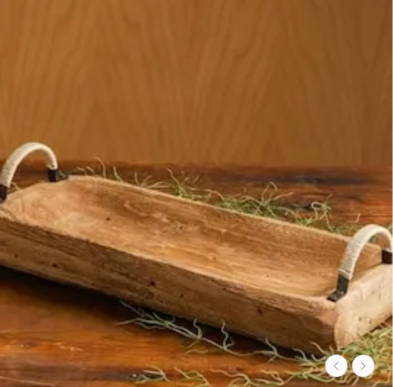 Wood Coffee Table Tray w/ Handles