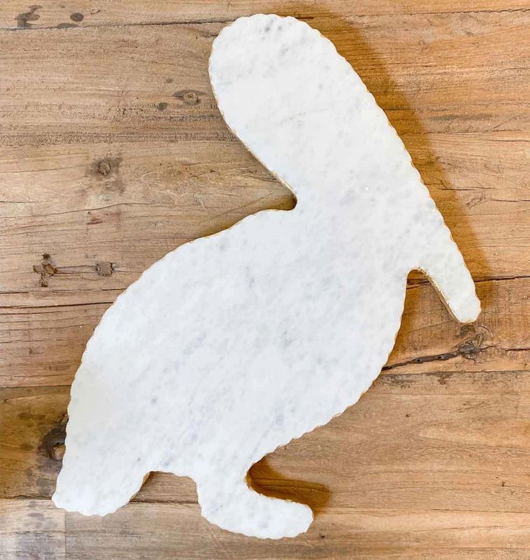 Pelican Shaped Marble Serving Board White/Gold