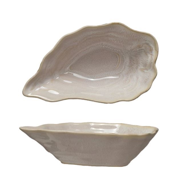 Stoneware Oyster Shell Shaped Bowl