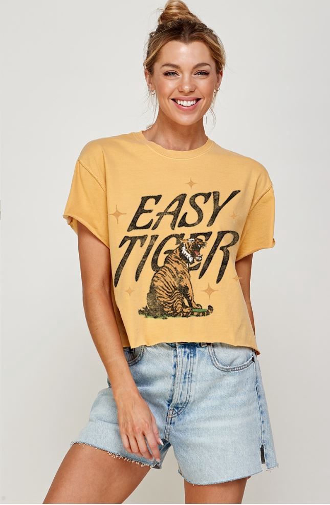 Easy Tiger Vintage Graphic Crop Top