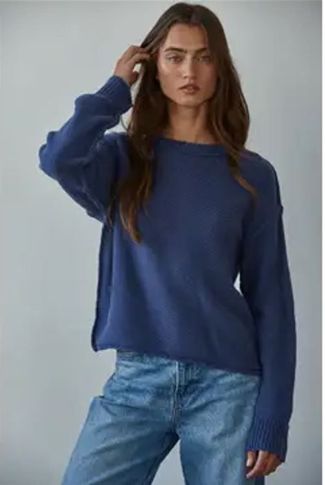 Knit Sweater Crew Neck Long Sleeve Pullover Top