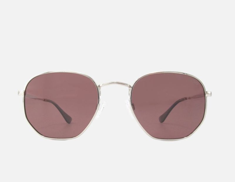 Billie Mauve Polarized Geometric Metal Fashion Sunglasses