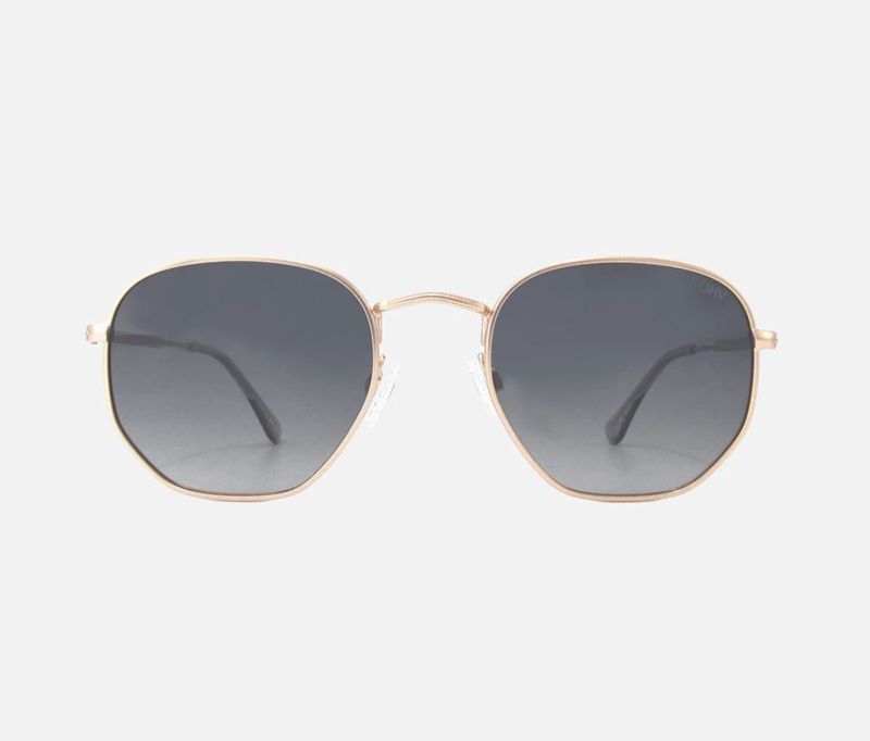 Billie Rose Gold Polarized Geometric Metal Sunglasses