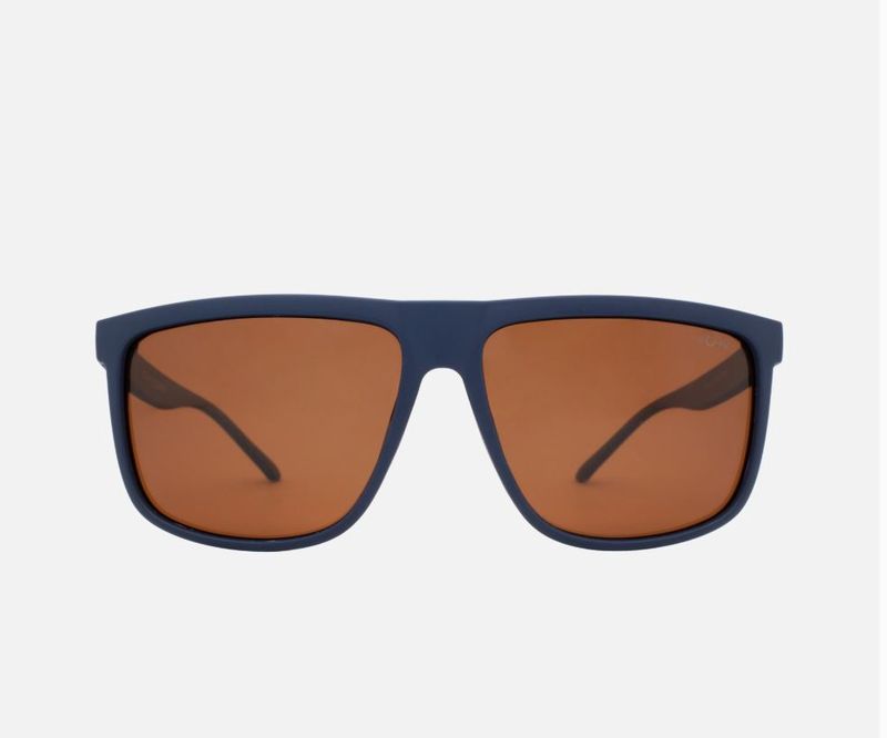 Evans Navy Blue Polarized Unisex Square Classic Sunglasses