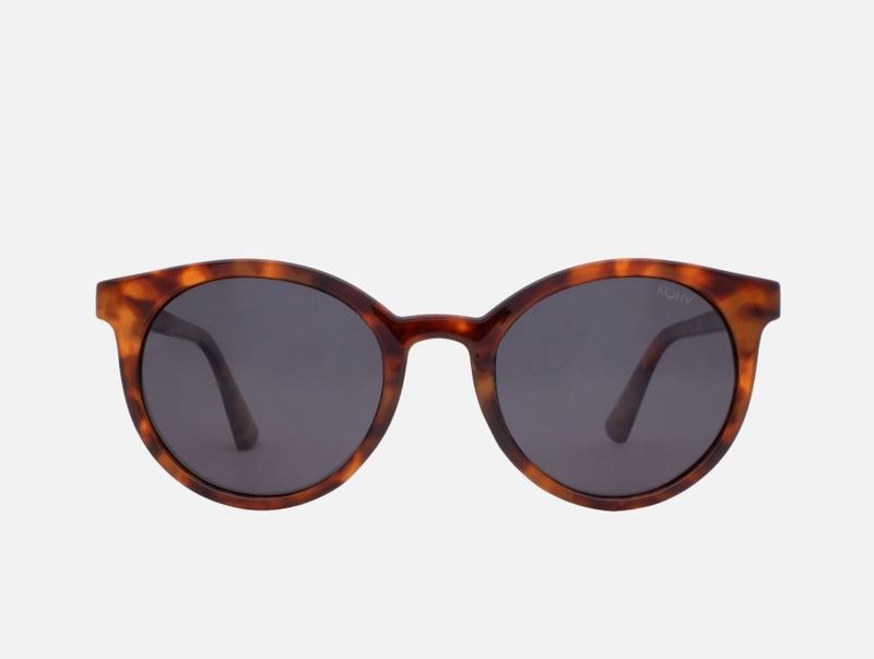 Heron Amber Tortoise Polarized Round Fashion Sunglasses