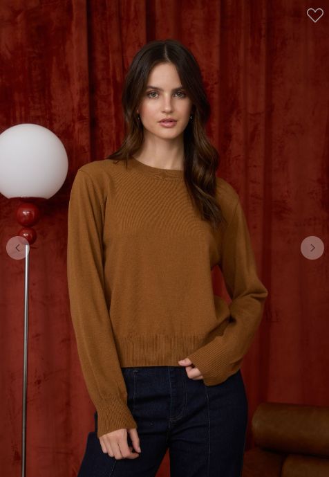 Crew Neck Long Sleeve Solid Pullover Knit Sweater