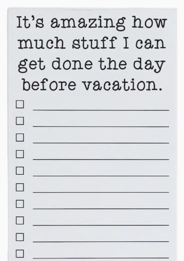 Before Vacation Funny List Pad